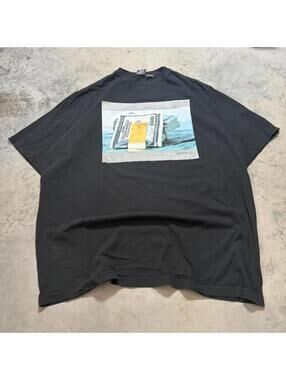Vintage Y2K FUBU Money Graphic T Shirt Black XXL Hip Hop Streetwear Rap Tee